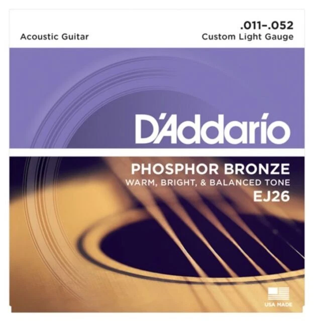 D'ADDARIO EJ26 Phosphor Bronze CORDE PER CHITARRA ACUSTICA 11/52