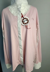 Camisa Equine Couture Damas 12 Celine Pétalos Rosa Mostrar Detalle de Encaje Manga y Cuello - Imagen 1 de 15