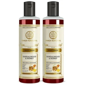 Set of 2 Khadi Natural Herbal Sandalwood & Honey Body Wash 420 ml Ayurvedic Care - Picture 1 of 11