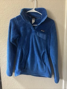 Patagonia Re-Tool Fleece Sweater Womens Small Blue 1/4 Snap Pullover Snap T - Picture 1 of 4