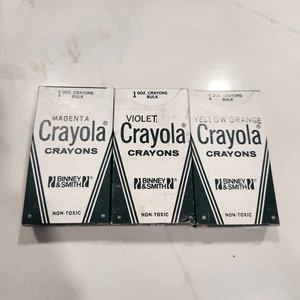 Vintage von 3 Crayola Buntstiften Binney & Smith 1 Dutzend Großpackung ungiftig Neu aus altem Lagerbestand Nr. 836 🖍 - Bild 1 von 13