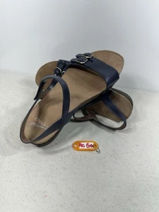 Women's DANSKO Rebekah Navy Leather Sandals Size 38-7 - Picture 1 of 7