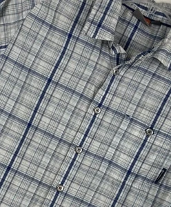 Merrell Mens Plaid Shirt Short Sleeve Button Up Cotton Nylon Size Small - Picture 1 of 7