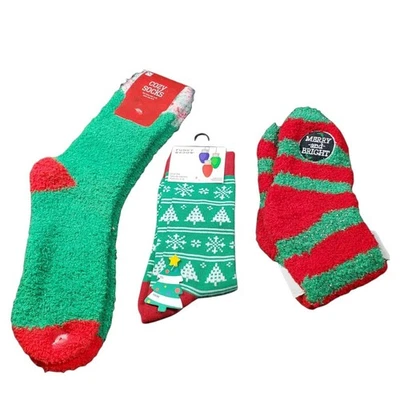 Lote de 3 pares de calcetines de Navidad para mujer talla 4-10 suaves regalo de vacaciones medias cosas Foto 1 de 4