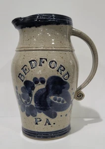 Jarra de cerámica artística Bedford PA. 1985 Dan Harvey Studio esmalte de sal azul firmada - Imagen 1 de 17