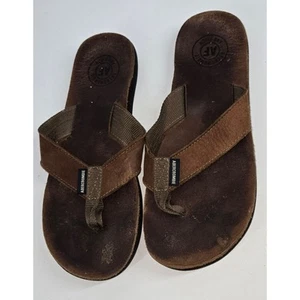 Abercrombie and Fitch Herren 8 braune Leder Flip Flops klassische Vorbereitung Strand Reisen - Bild 1 von 4
