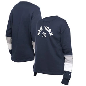 Women's-New Era  Navy New York Yankees Gameday Crewneck Sweatshirt - Picture 1 of 6