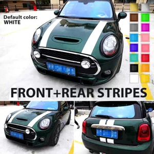 MINI COOPER PLAIN FRONT BONNET HOOD AND BOOT REAR STRIPES VINYL DECALS STICKERS - Picture 1 of 7