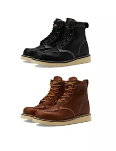 New Carolina Boots Flatiron Wedge Bottom Work Black / Dark Brown CA7064 CA7063 - Picture 1 of 11