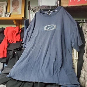 Vintage 90s Nike Center Check Swoosh Tshirt Mens 2XL Navy Colorway - Picture 1 of 6