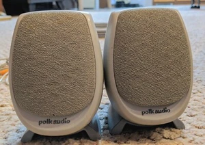 Polk Audio (5065-5746) Gray Wired Left & Right Desktop Computer Speakers TESTED - Picture 1 of 3