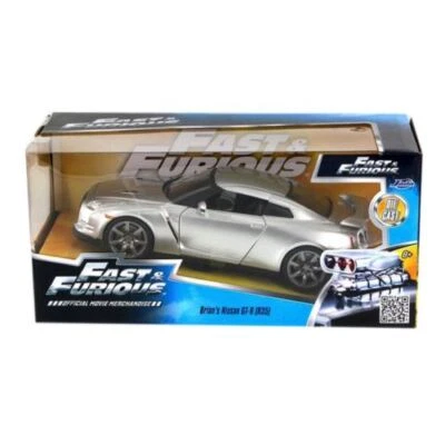 Fast and Furious 7 Brians Nissan GT-R R35 Silver 1:24 Scale Jada - Image 1 of 2