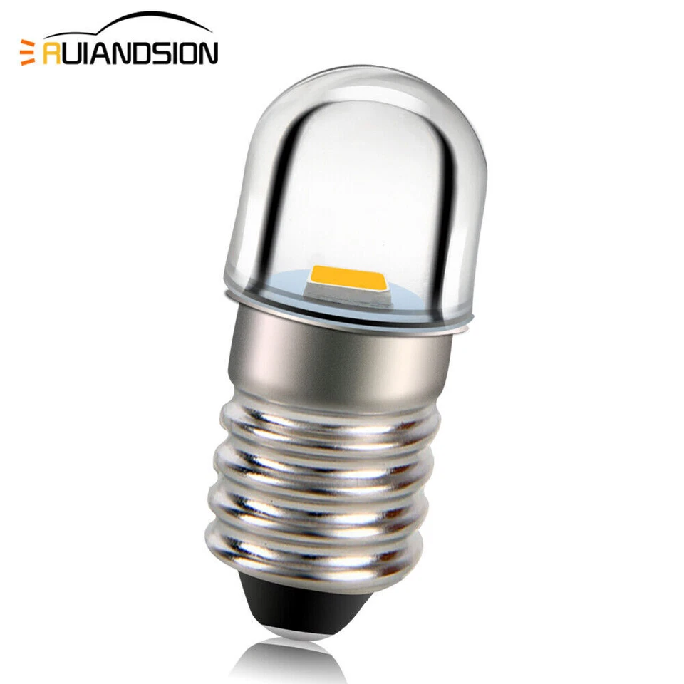 Ruiandsion E10 Mini-vis De Remplacement Lampe De Poche Ampoule LED 6V Blanc 0.5W