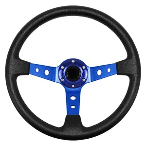 LOSCHEN 345mm Universal Racing Steering Wheel 6 Bolt with Horn Button - Blue - Picture 1 of 6
