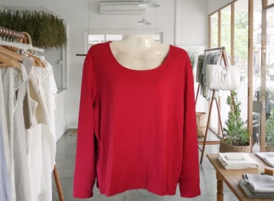 Top para mujer Karen Scott rojo verdadero manga 3/4 clásico cómodo y estilo talla XXL  Foto 1 de 4