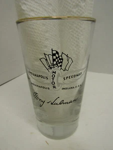 OLD GLASS INDIANAPOLIS 500 MOTOR SPEEDWAY GLASS CUP BARWARE MANCAVE DRINKING  - Picture 1 of 2