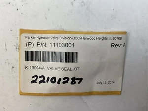PARKER HYDRAULIC 11103001 K-19004-A VALVE SEAL KIT REV A - Picture 1 of 2
