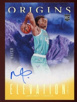 James Nnaji 2023-24 Origins Auto Rookie Elevation #ES-JNC Serial #d 3/10 Hornets - Image 1 of 2