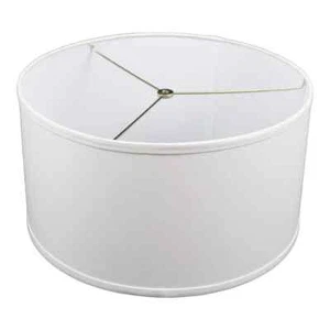 17 in. Top Diameterx17 in. Bottom Diameter x 9 in. H Linen White Drum Lamp Shade - Picture 1 of 6