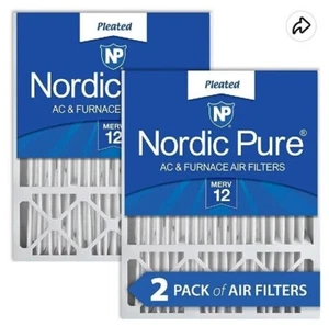 Nordic Pure 16x20x2 MERV 12 plissiert Lennox Ersatz AC Ofen Filter 2er-Pack - Bild 1 von 2