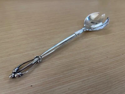 Декоративная сервировочная вилка Georg Jensen чаша/ручка из стерлингового серебра 80 7 1/4 дюйма - Изображение 1 из 4