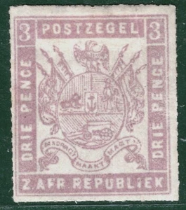 South Africa TRANSVAAL QV Stamp SG.56 3d Lilac (1875) Mint LMM Cat £500 PIBLUE38 - Picture 1 of 6