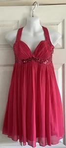Damen Lipsy London rosa Pailletten Party Babydoll Kleid Größe 8 - Bild 1 von 5