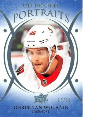 2018-19 Upper Deck UD Portraits Platinum Blue #P59 Christian Wolanin /25 - Image 1 of 2