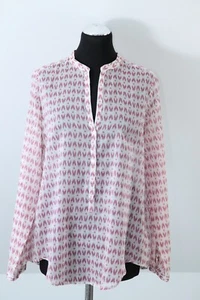 ° MASSIMO DUTTI ° zarte Langarm BLUSE Gr. 40 / M 42 weiß weinrot Schlupfbluse - Bild 1 von 6