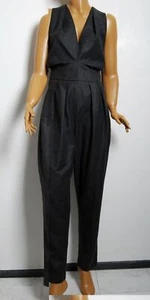 Yves Saint Laurent Jumpsuit Black Wool Blend Sleeveless V-Neck Roomper Size XS - Picture 1 of 6
