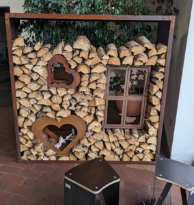 Kaminholzregal Brennholzregal Edelrost Feuerholzregal Rost Stahl Holzregal - Bild 1 von 3