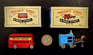 MATCHBOX SERIES 1988, LIM ED, LENSNEY, MODEL 5 & 7, BUS MILK FLOAT, VINTAGE TOY - Picture 1 of 12