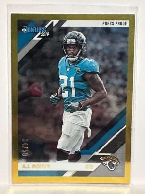 #126 A.J. Bouye 34/50 Gold Press Proof  Jaguars 2019 Donruss Football Card - Image 1 of 2