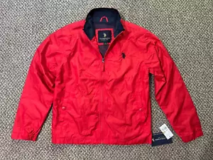 US Polo Assn Men Pony Logo Essential Windbreaker Jacket Red Size Small New - Picture 1 of 7