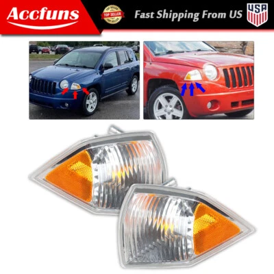 Par de luces de estacionamiento intermitentes de señal delantera para Jeep Compass 07-10 Foto 1 de 4