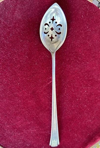 Antique RD Sterling Silver Pierced Olive Spoon Pat. 1929 Monogram J 22.68 grams - Bild 1 von 5