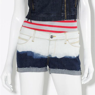 Bermuda jeans Princesa Vera Wang tingida por imersão algemada - Junior tamanho 11 - Imagem 1 de 3