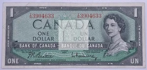 Canada Elisabetta II 1 dollaro 1954 P-75 banconota mondiale usata da lotto - Foto 1 di 2