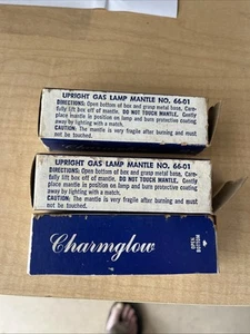 3 NOS Vintage Charmglow Mantle Upright Gas Lamp Mantles No 66-01 New Open. Box - Picture 1 of 3