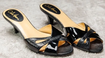 Cole Haan NikeAir Black Leather Mule Slides Kitten Heel Womens Size 9 - Image 1 of 4