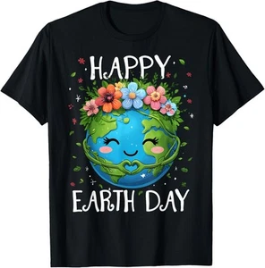 Happy Earth Day Heart Floral Earth Day Boys Womens Girls T-Shirt - Picture 1 of 20
