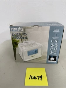 Homedics Dual Alarm Digital FM Clock Radio Time Projection, 8 Relaxing Nature... - Picture 1 of 7