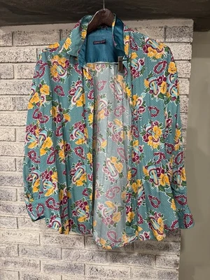 Vtg 80's Esprit Sport FLORAL Hawaiian Rayon Lay & Ukulele Collar Shirt - Medium? - Image 1 of 4