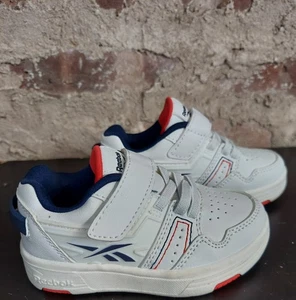 Reebok Toddler Athletic Shoes Sneakers Blue And White Red Stitching Sz 6K (P) - Picture 1 of 6