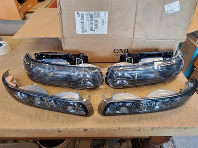 1999-2006 Suburban Tahoe Silverado farol preto marcador luz de sinalização conjunto - Imagem 1 de 4