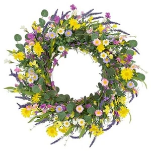 Spring Wreaths for Front Door 22 Inch Artificial Summer Wreath Daisy - Picture 1 of 6
