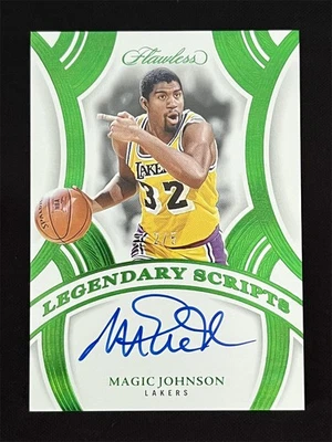 2024-25 Panini Flawless Magic Johnson #LSC-MJO Emerald Legendary Scripts Auto /5 - Image 1 of 2