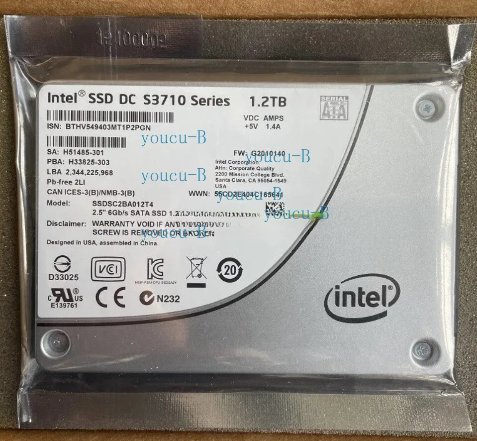 Intel DC S3710 Series 1.2TB SSD 6GB/s 2.5" SATA SSDSC2BA012T4P Solid State Drive - Image 1 of 1
