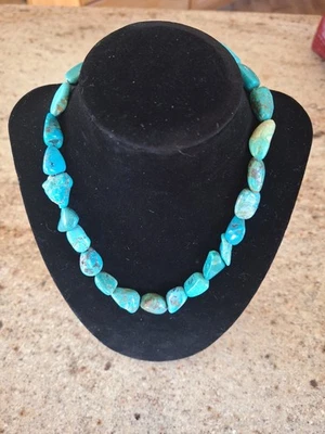 Barse Chunky turquoise beaded necklace with sterling silver clasp - Image 1 of 2