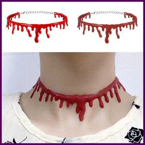 Decorazione Halloween Horror Goccia di Sangue Collana Finto Sangue Vampiro Fantasia - Foto 1 di 26